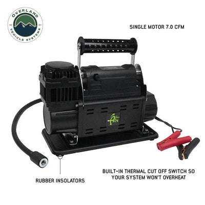 EGOI Portable Single/Dual Motor Digital Air Compressor System With Control Panel, Storage Bag, Hose & Attachments
