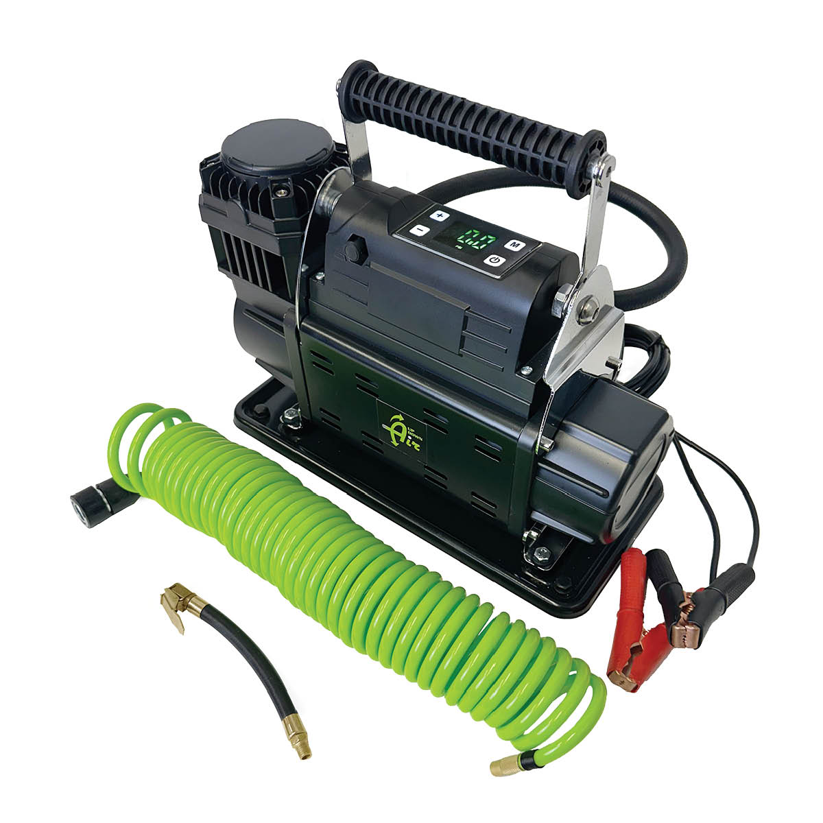 EGOI Portable Single/Dual Motor Digital Air Compressor System With Control Panel, Storage Bag, Hose & Attachments