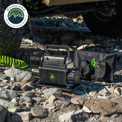 EGOI Portable Single/Dual Motor Digital Air Compressor System With Control Panel, Storage Bag, Hose & Attachments