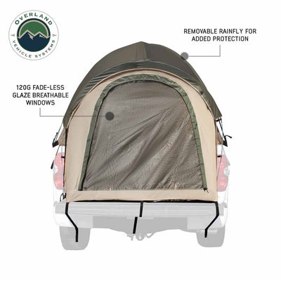 LD TACT Truck Bed Tent, Tan Body & Green Rainfly