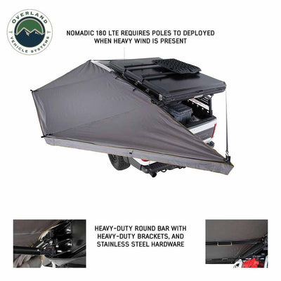 Nomadic 180 LTE Awning - Dark Grey with Black Travel Cover Universal