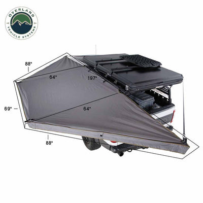 Nomadic 180 LTE Awning - Dark Grey with Black Travel Cover Universal
