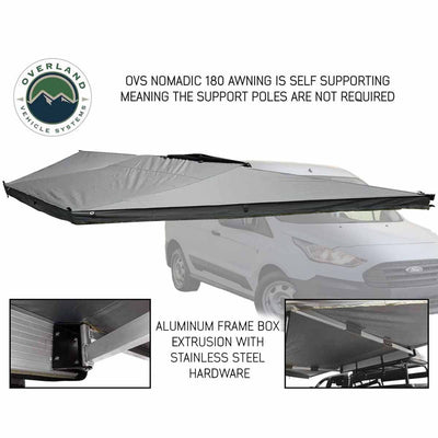 HD Nomadic 180 Degree Awning With Bracket Kit For Mid - High Roofline Vans