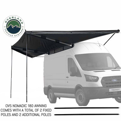 HD Nomadic 180 Degree Awning With Bracket Kit For Mid - High Roofline Vans