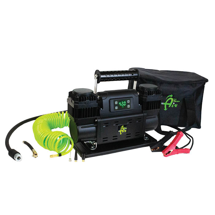 EGOI Portable Single/Dual Motor Digital Air Compressor System With Control Panel, Storage Bag, Hose & Attachments