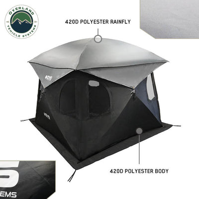 Hub Centric Ground Tent - Black Body & Grey Rainfly
