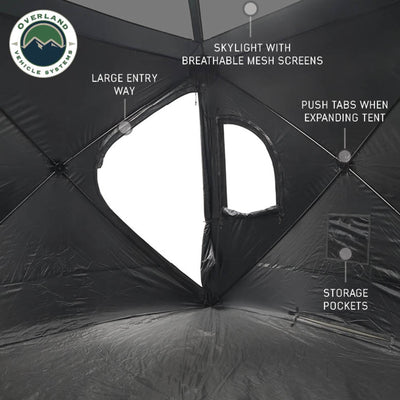 Hub Centric Ground Tent - Black Body & Grey Rainfly